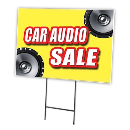 Car Audio Sale Yard Sign & Stake Outdoor Plastic Coroplast Window